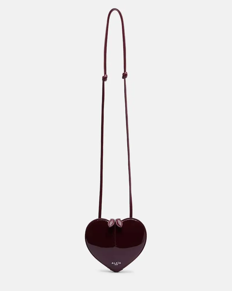 Alaïa Alaïa Schultertasche Le Cœur aus Lackleder Burgund