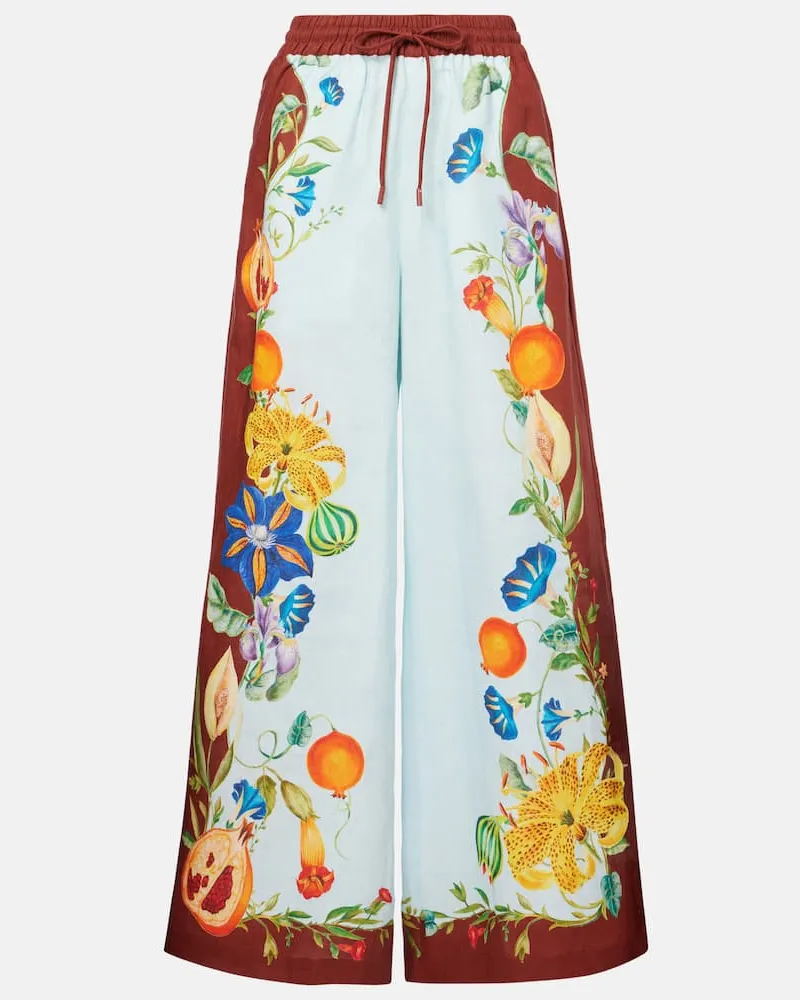 ALEMAIS Alémais Weite Hose Dahlia aus Leinen Multicolor