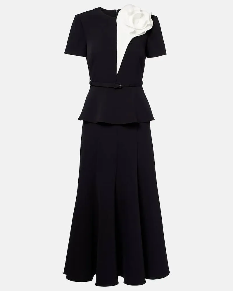 Roland Mouret Midikleid aus Crêpe Schwarz