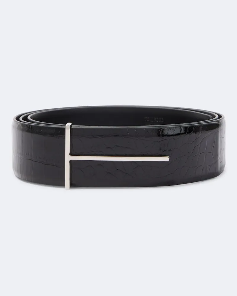 Tom Ford Gürtel T aus Leder Schwarz