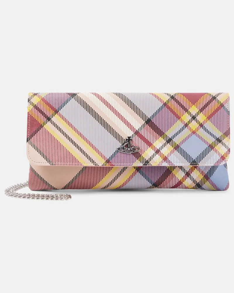 Vivienne Westwood Clutch Tartan aus Leder Multicolor
