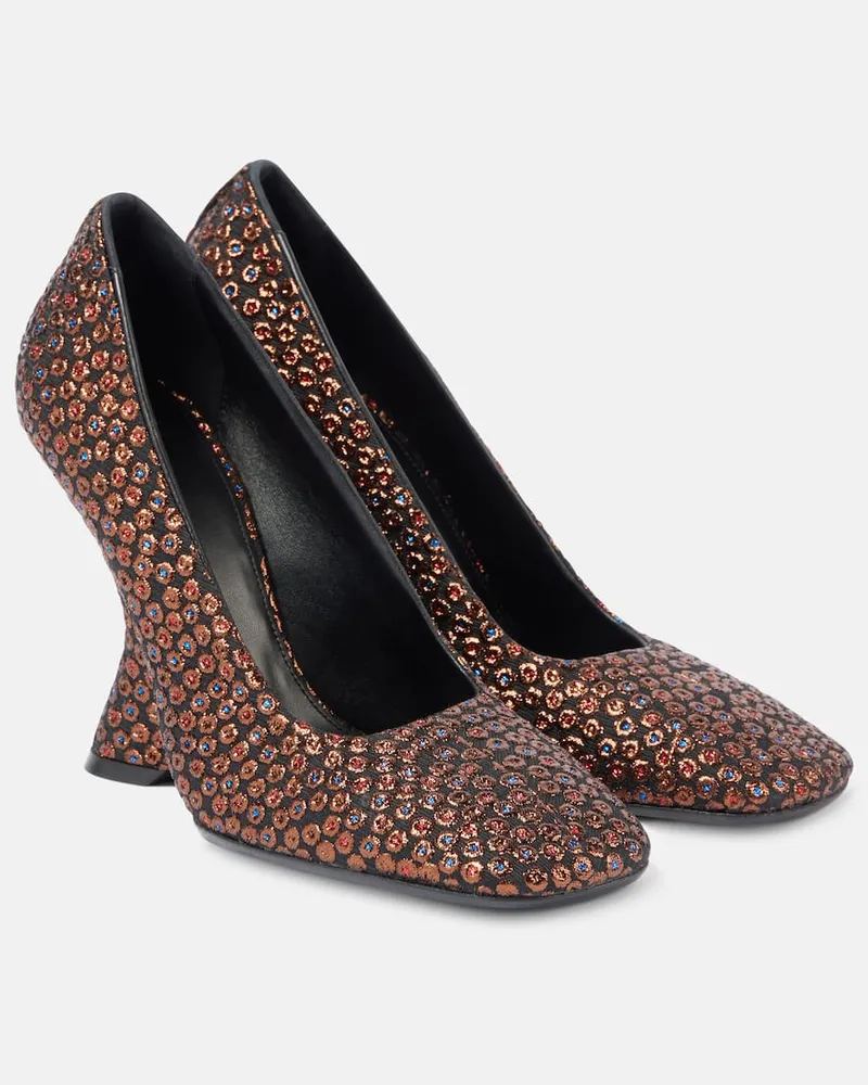 Dries van Noten Wedges aus Jacquard Braun
