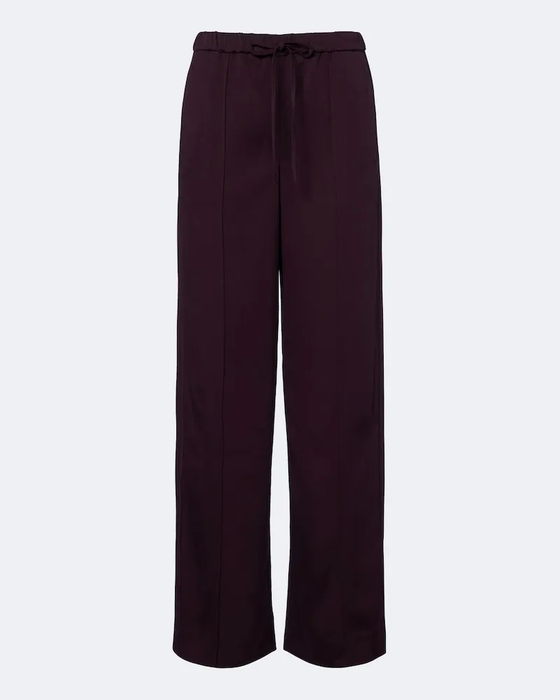 Vince Weite Hose aus Satin Burgunderrot