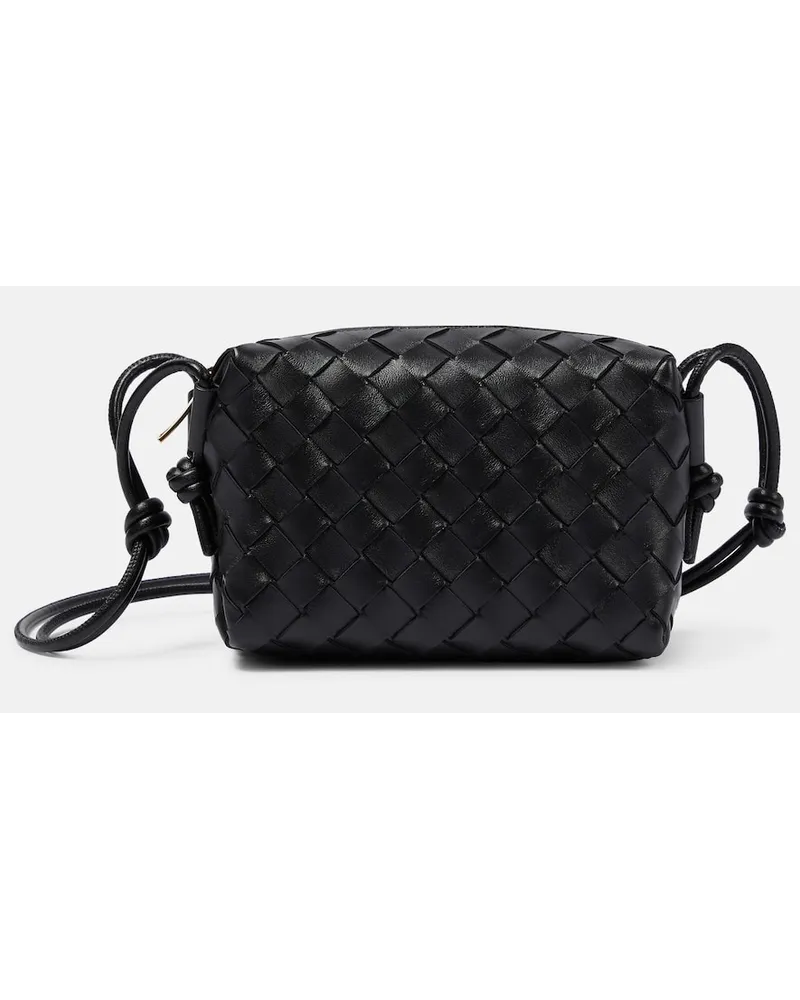 Bottega Veneta Schultertasche Loop Mini aus Leder Schwarz
