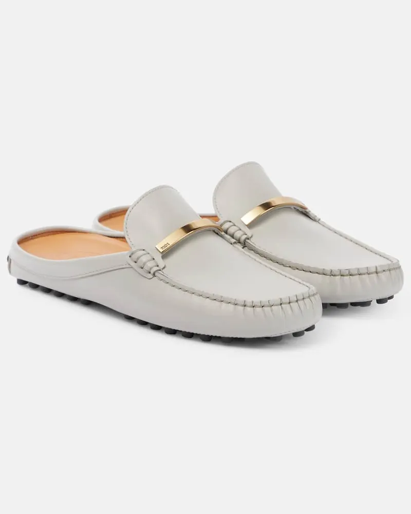 TOD'S Slippers Gommino aus Leder Grau