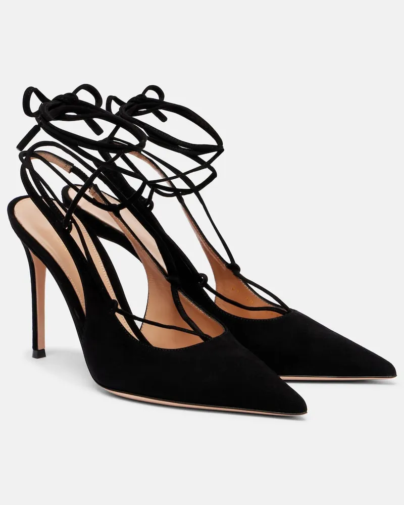 Gianvito Rossi Slingback-Pumps 95 aus Veloursleder Schwarz