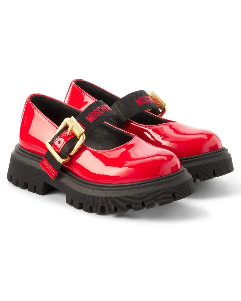 Moschino Mary-Jane-Ballerinas aus Lackleder Rot