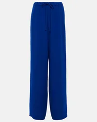 Valentino Garavani Weite High-Rise-Hose aus Cady Couture Blau