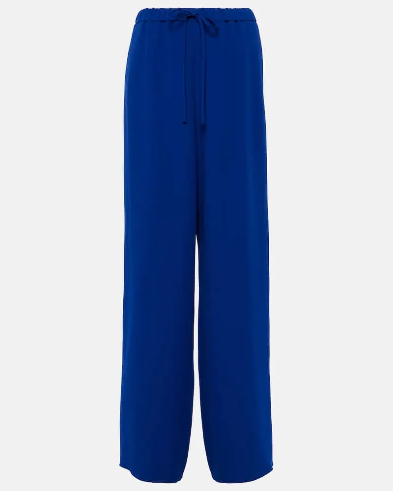 Valentino Garavani Weite High-Rise-Hose aus Cady Couture Blau