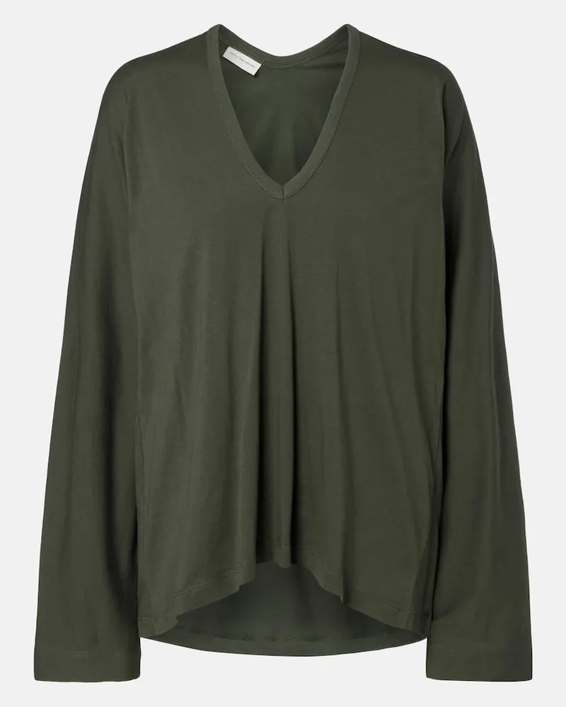 Dries van Noten Top aus Baumwoll-Jersey Grün