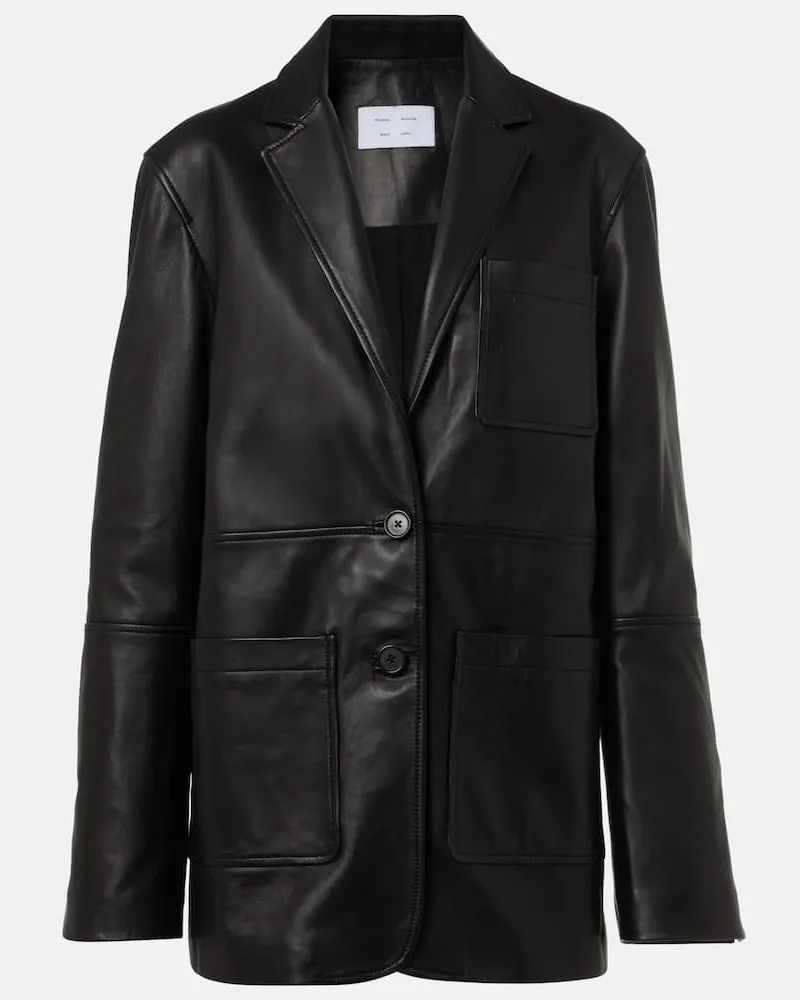Proenza Schouler White Label Lederjacke Tesema Schwarz