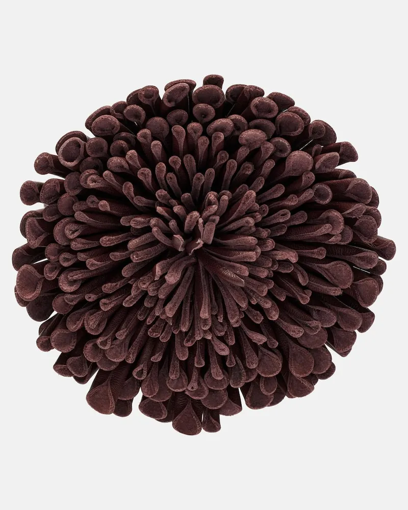 Alaïa Alaïa Choker aus Leder Burgunderrot