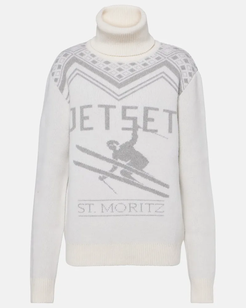 Jet Set Skipullover aus Wolle Weiß
