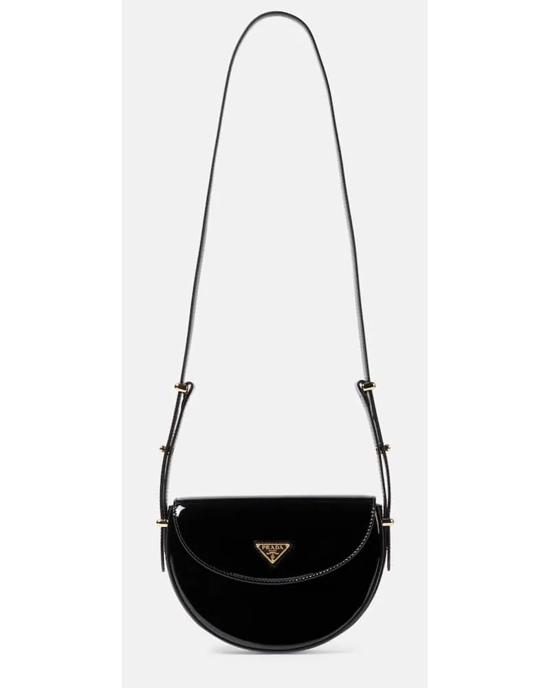 Prada Schultertasche Arqué aus Leder Schwarz
