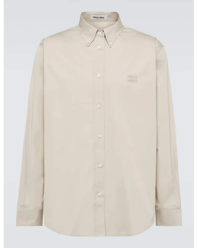 Miu Miu Hemd aus Baumwollpopeline Beige