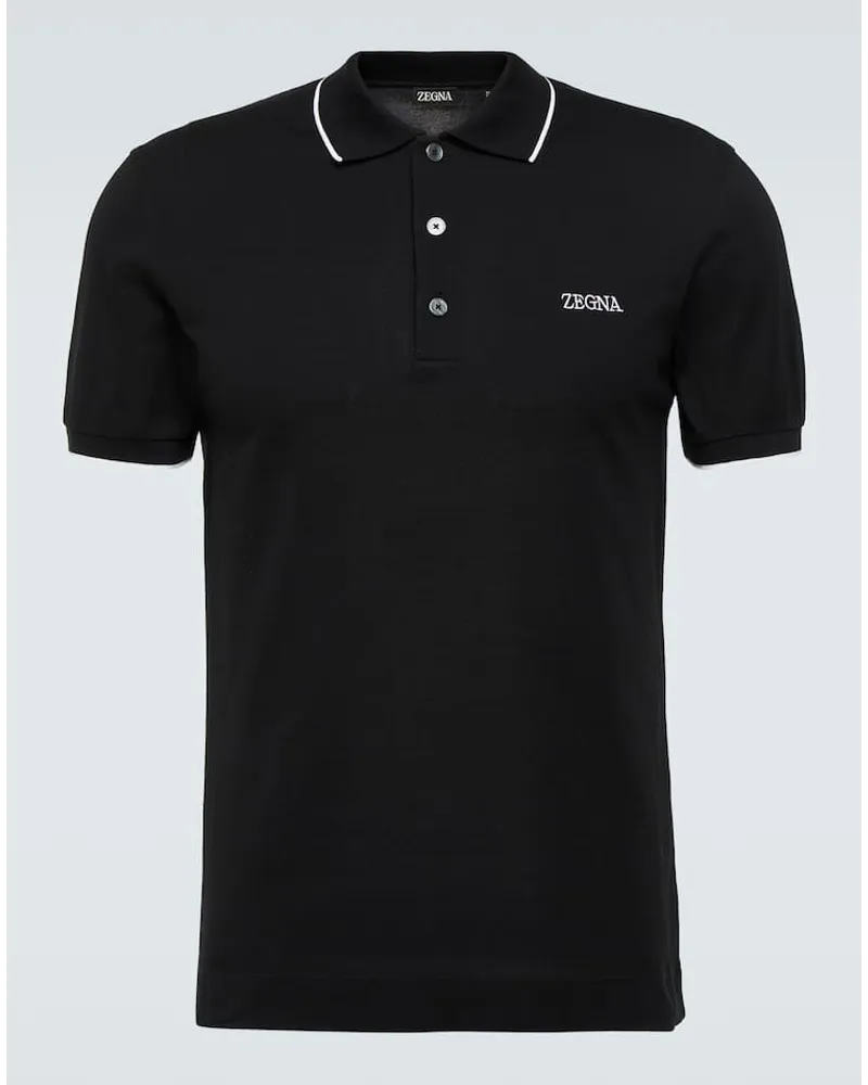 Ermenegildo Zegna Polohemd aus einem Baumwollgemisch Schwarz