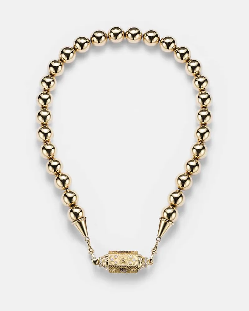 Marie Lichtenberg Halskette No Risk No Glory aus 18kt Gelbgold und Diamanten Gold