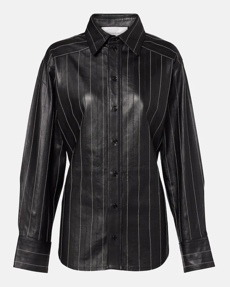 Victoria Beckham Hemd aus Leder Schwarz
