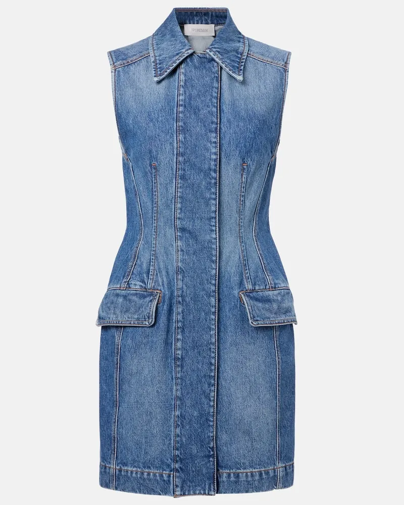 SPORTMAX Minikleid Carabo aus Denim Blau