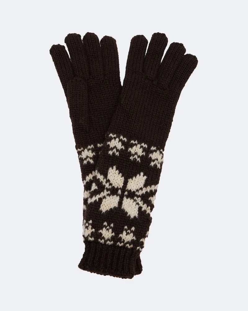 Moncler Handschuhe aus Strick mit Pailletten Braun