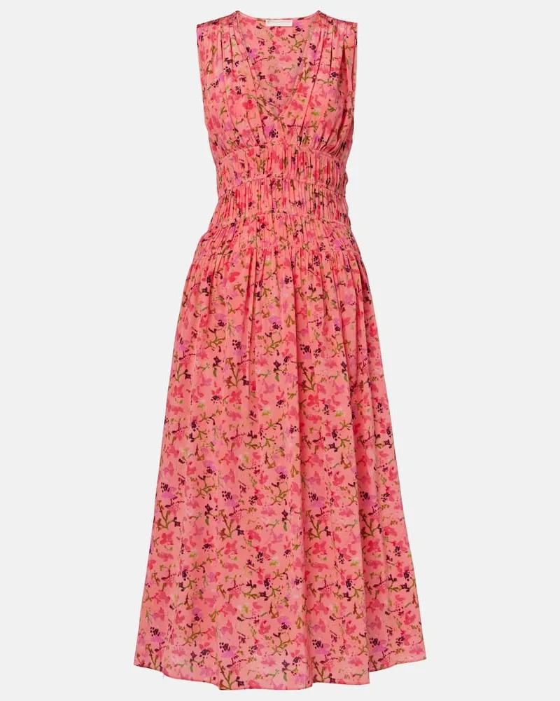 Ulla Johnson Midikleid Sylvie aus Seide Pink