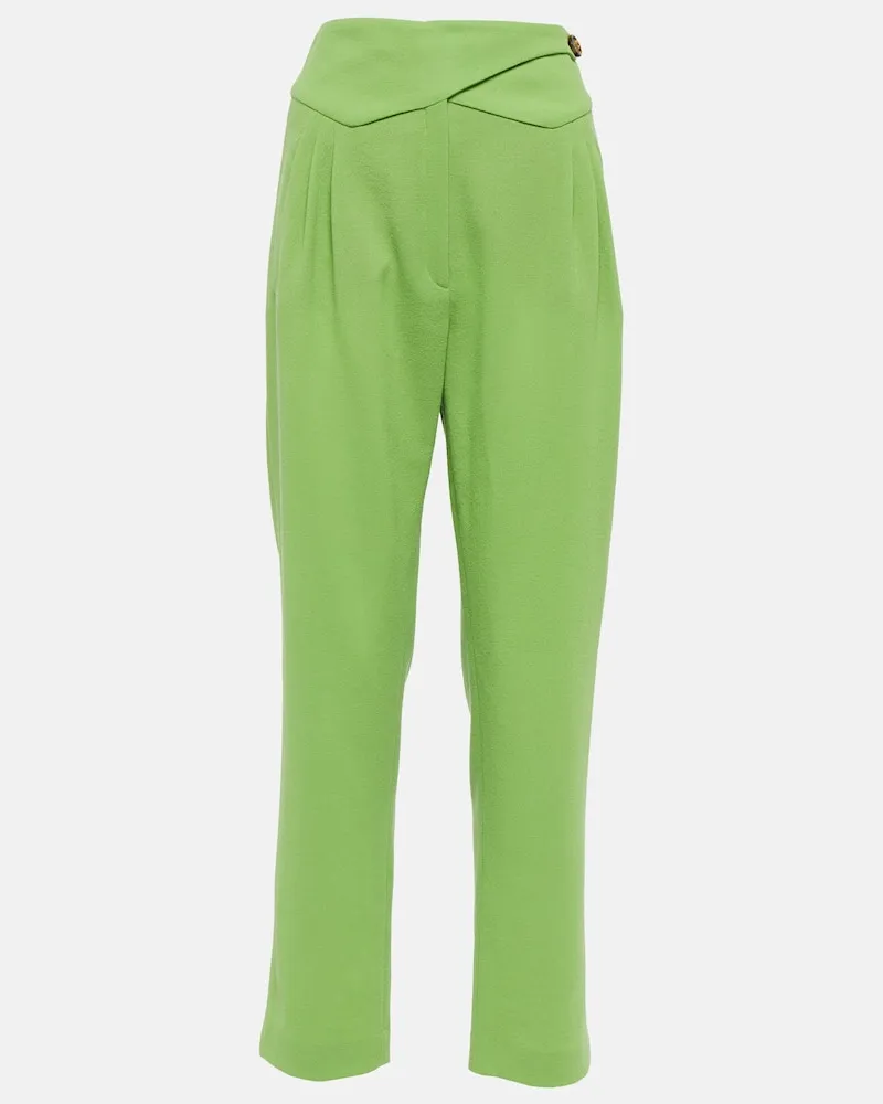 Blazé Milano BlazÃ© Milano High-Rise Hose aus Schurwolle Grã¼n