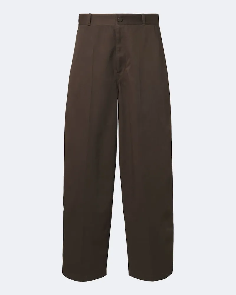 Christophe Lemaire Barrel-Hose aus Twill Braun