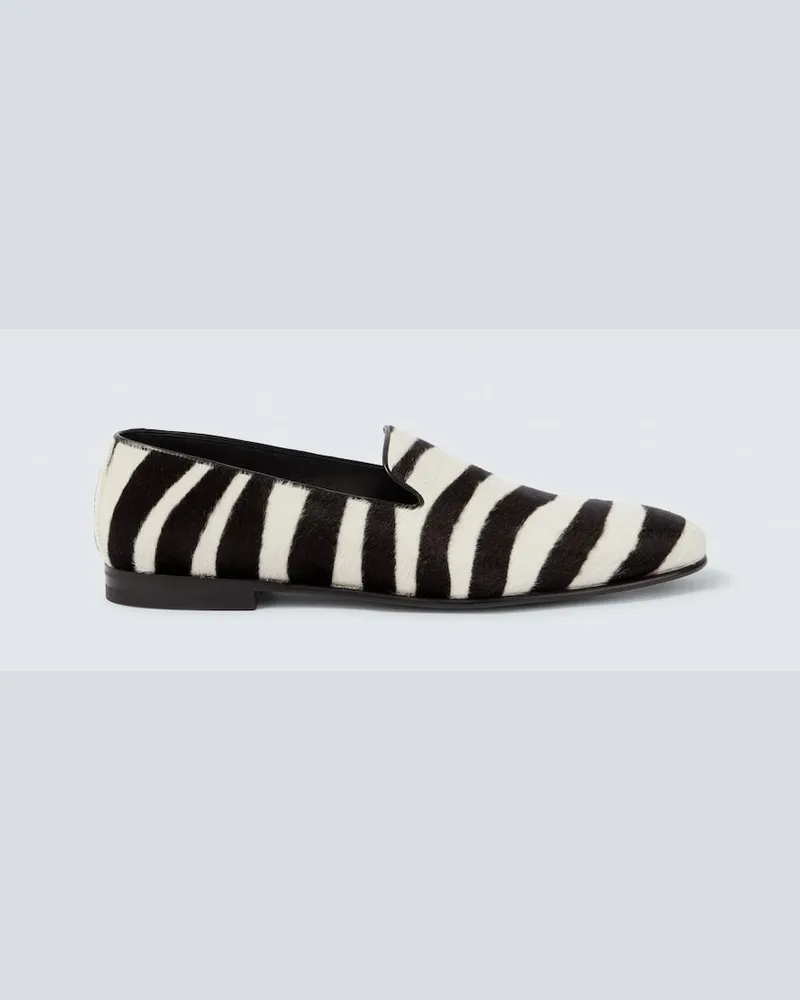 Manolo Blahnik Slip-Ons Mario aus Kalbshaar Schwarz