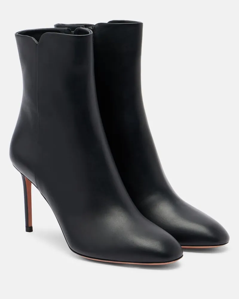 Aquazzura Ankle Boots Sellier 85 aus Leder Schwarz