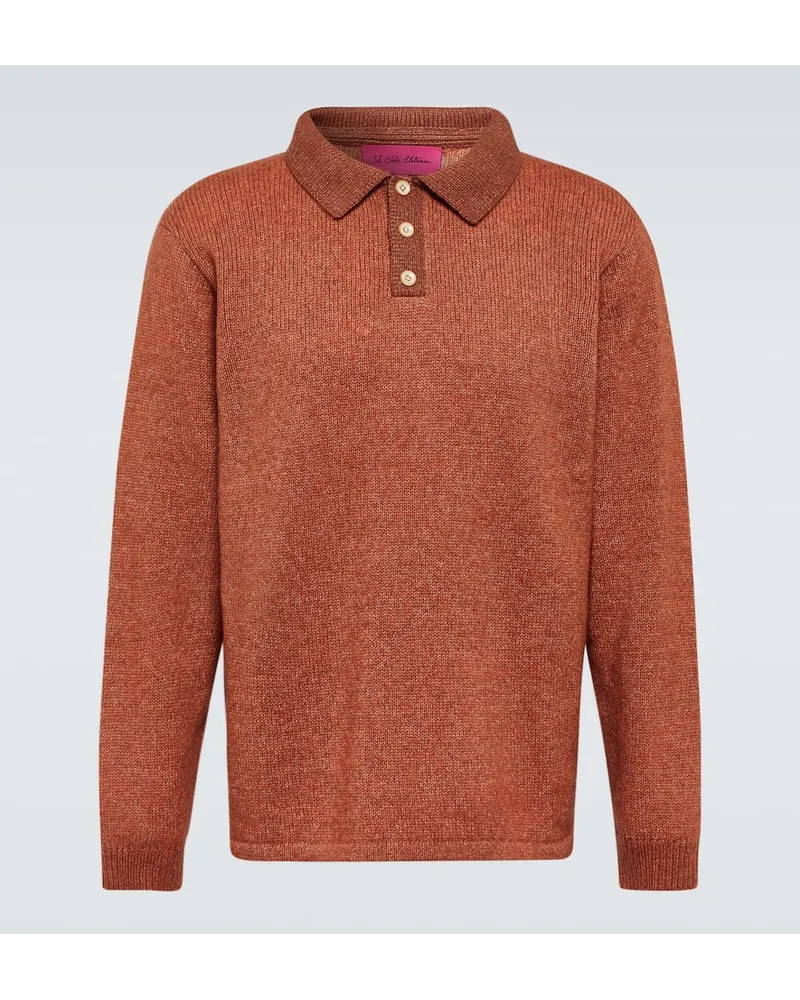 The Elder Statesman Polopullover aus Kaschmir und Baumwolle Orange