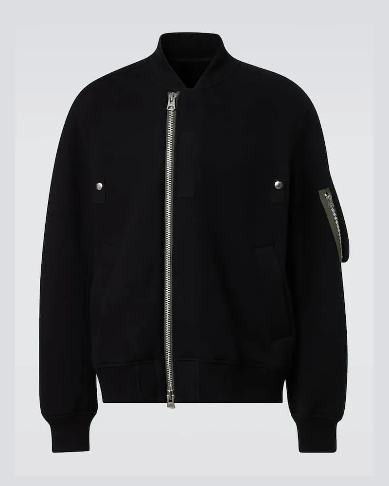 Sacai Bomberjacke aus einem Baumwollgemisch Schwarz