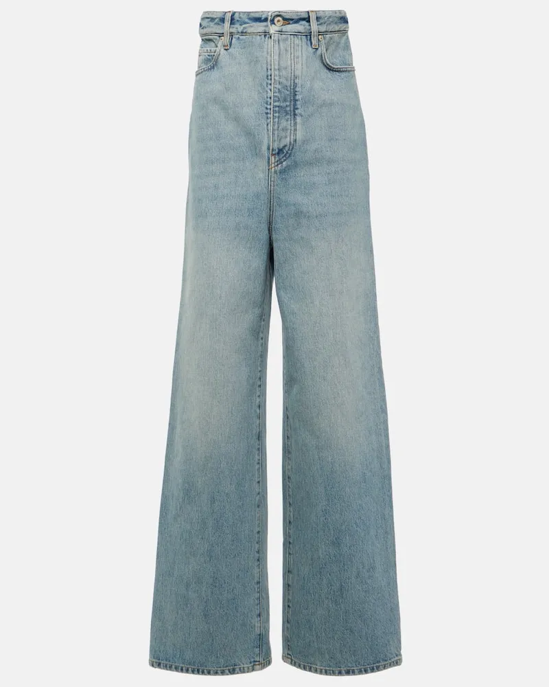 Loewe High-Rise Wide-Leg Jeans Blau