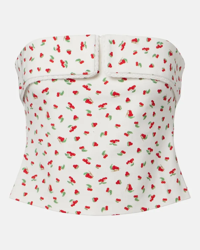 Posse Top Ebony aus einem Baumwollgemisch mit Spitze Weiß