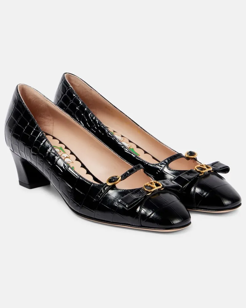 Valentino Garavani Pumps Bowow 45 aus Leder Schwarz