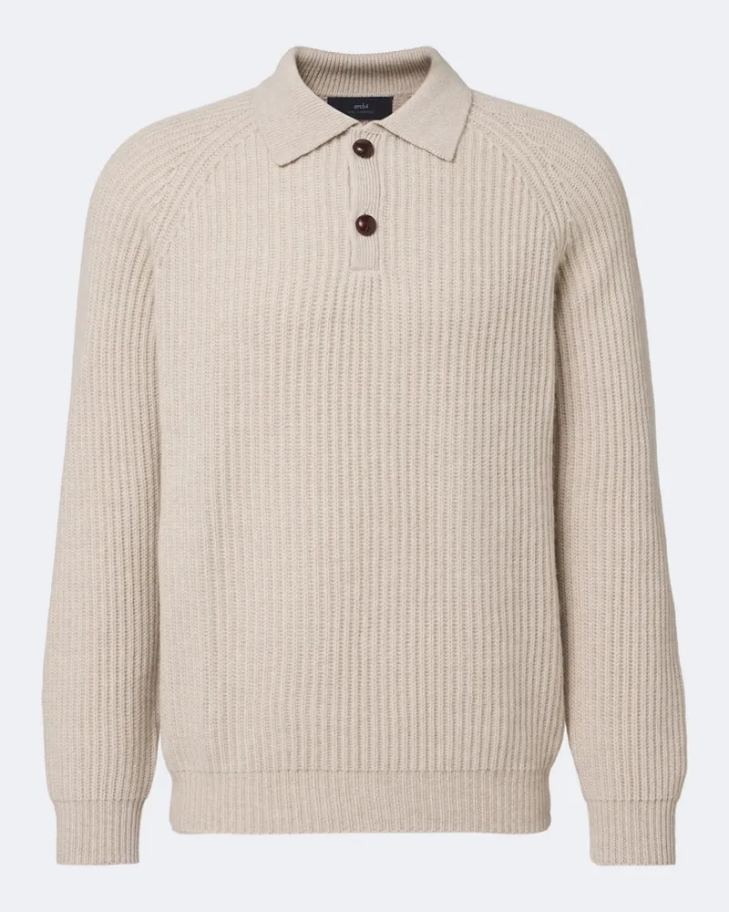 arch4 Polopullover Mr Darius aus Kaschmir Beige
