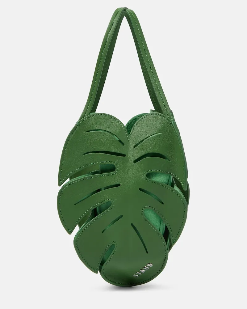 STAUD Tote Palm Mini aus Leder Grün