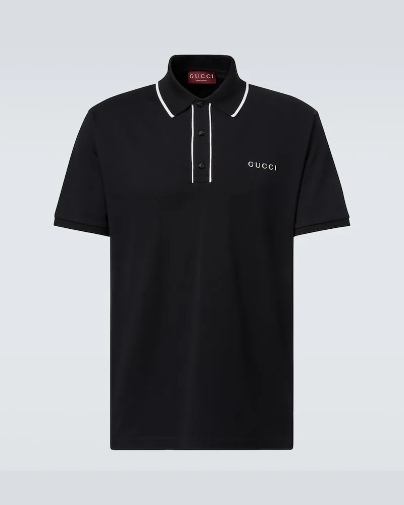 Gucci Polohemd aus Piqué Schwarz