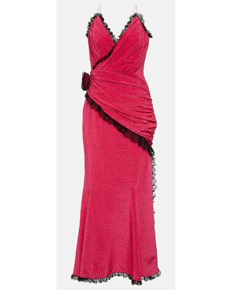 Alessandra Rich Maxikleid aus Seide Pink