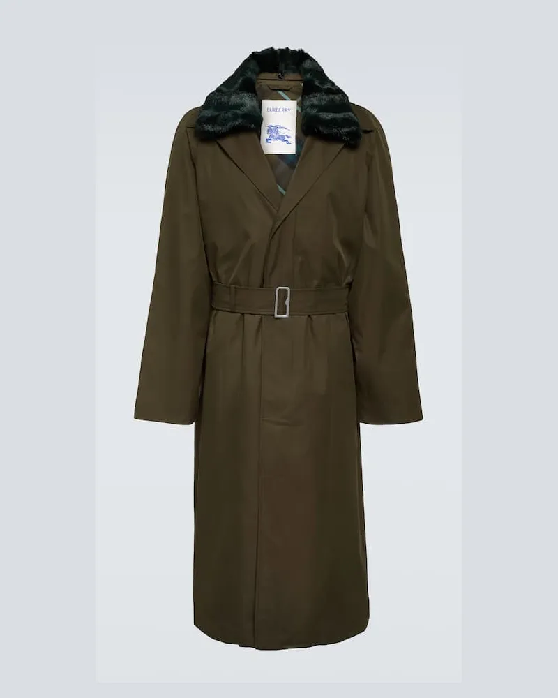 Burberry Carcoat aus Baumwoll-Gabardine Grün