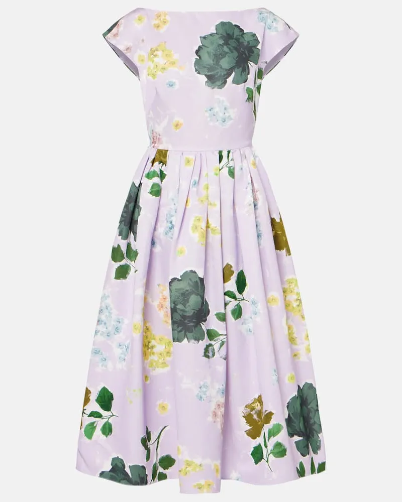 Erdem Midikleid aus einem Baumwollgemisch Violett