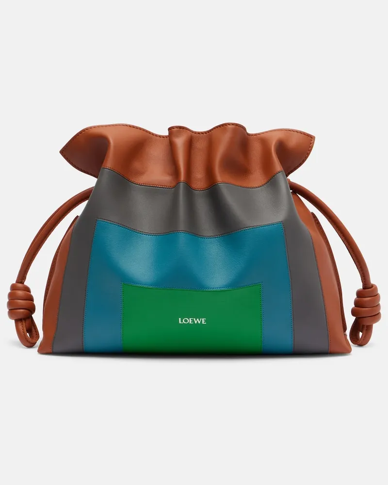 Loewe Clutch Flamenco Square aus Leder Multicolor