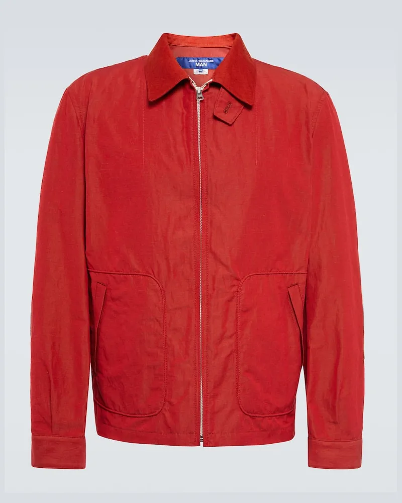 Junya Watanabe X Jean-Michel Basquiat Bomberjacke aus Baumwolle und Leinen Rot