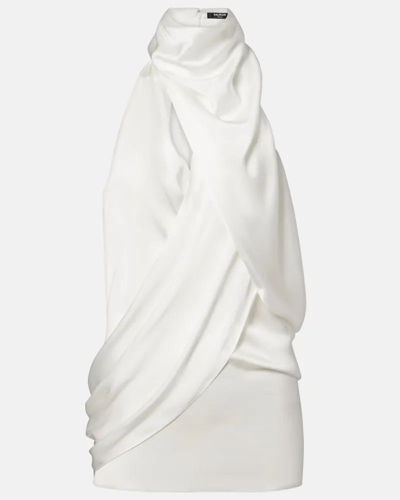 Balmain Top aus Seide Weiß