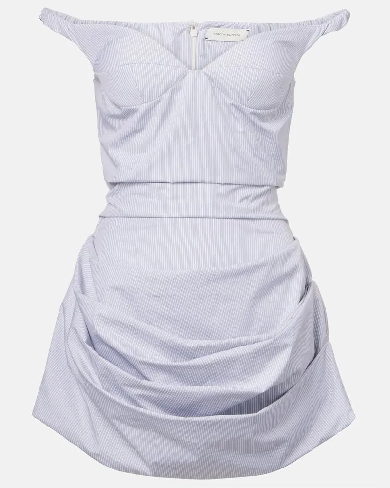 Magda Butrym Bustier-Kleid aus Baumwollpopeline Blau