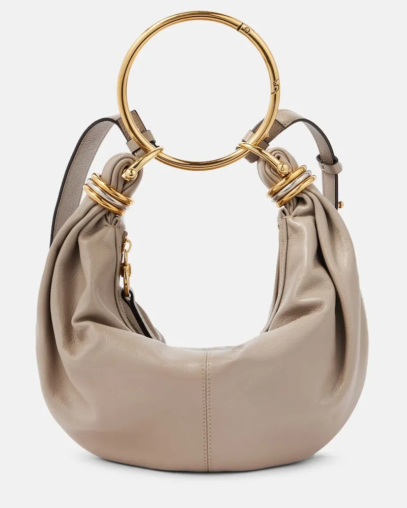 Chloé Chloé Schultertasche Bracelet Small aus Leder Grau
