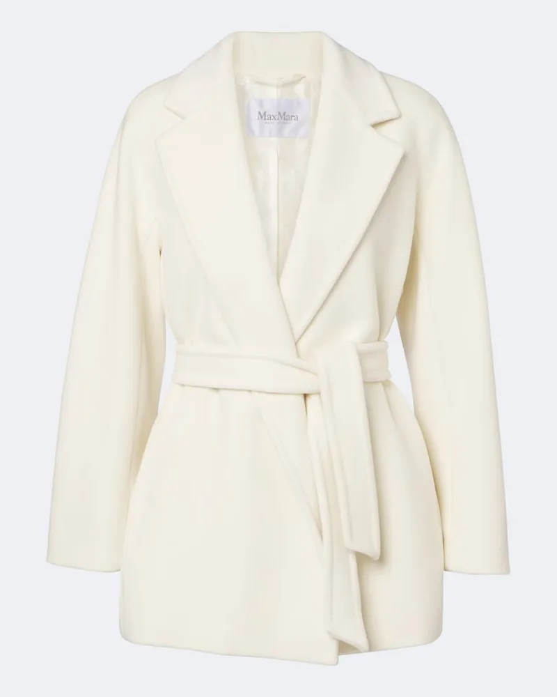 Max Mara Mantel aus Schurwolle Weiß