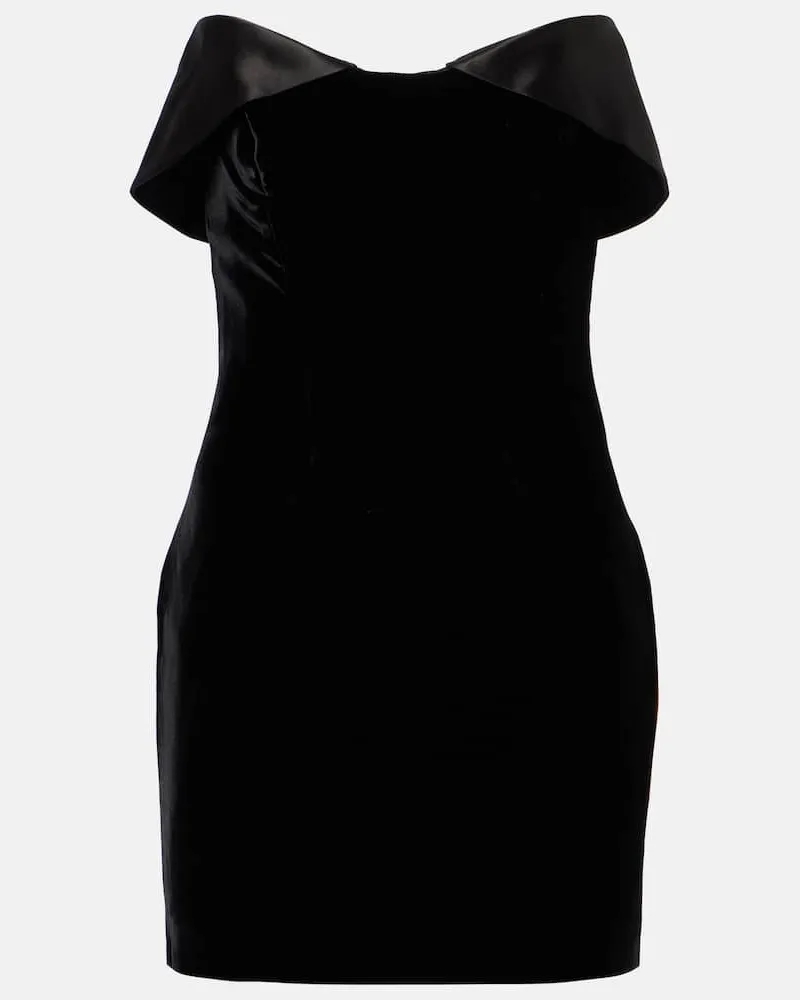 Thierry Mugler Minikleid aus Samt Schwarz