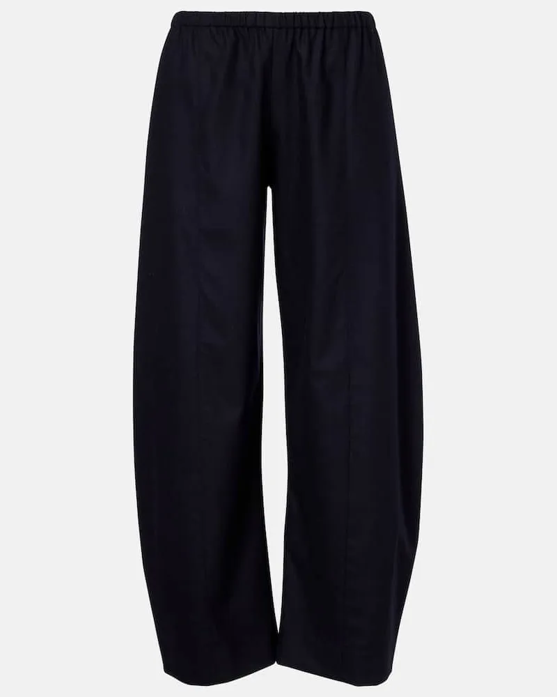 KHAITE Barrel-Hose Clover aus Wolle und Kaschmir Blau