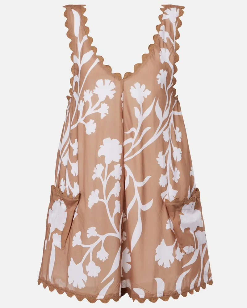 Juliet Dunn Minikleid aus Baumwolle Braun