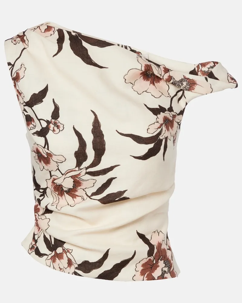 SIR Bedrucktes Top aus Leinen Multicolor